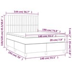 vidaXL Sommier à lattes de lit matelas et LED Marron foncé 140x190 cm