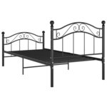 vidaXL Cadre de lit sans matelas noir métal 90x200 cm