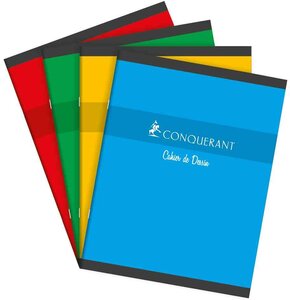 Cahier de dessin NF40 8 F (16 Pages) 90g Unie 17 x22 cm Coloris aléatoire CONQUERANT