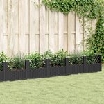 vidaXL Jardinière avec piquets noir 363 5x43 5x43 5 cm PP