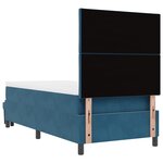 vidaXL Lit Box Spring avec Matelas & Banc Bleu Foncé 90x200 cm Velours