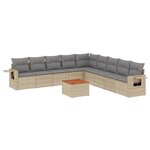 vidaXL Salon de jardin avec coussins 10 Pièces beige résine tressée