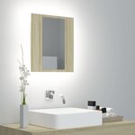 vidaXL Armoire à miroir LED de bain Chêne sonoma 40x12x45 cm Acrylique