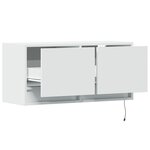 vidaXL Meuble TV mural avec lumières LED blanc 80x31x35 cm