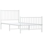 vidaXL Cadre de lit métal avec tête de lit/pied de lit blanc 90x200 cm