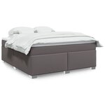 vidaXL Sommier à lattes de lit avec matelas Gris 180x200 cm Similicuir
