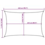 vidaXL Voile d'ombrage 160 g/m² Noir 2x2 5 m PEHD