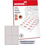 Etiquettes en film  105 x 148 mm  transparent kores