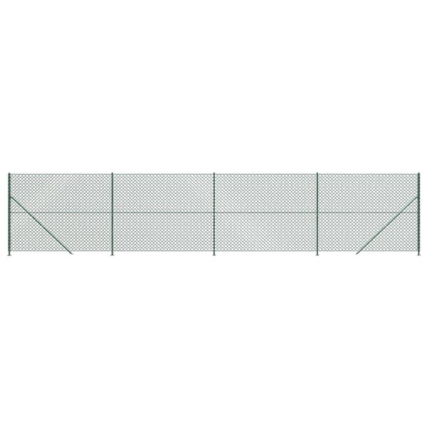 vidaXL Clôture à mailles losangées avec bride vert 2 2x10 m