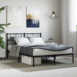 vidaXL Cadre de lit métal sans matelas avec tête de lit noir 120x200cm