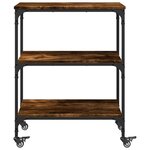 vidaXL Chariot de cuisine chêne fumé 60x41x76 cm bois d'ingénierie