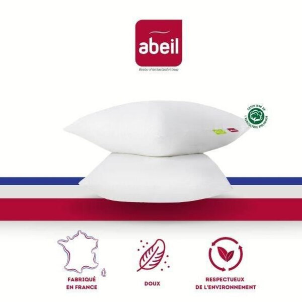 2 oreillers Bio Confort 60 x 60 cm - Blanc