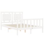 vidaXL Cadre de lit sans matelas blanc bois de pin massif