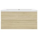 vidaXL Armoire d'évier et lavabo intégré Chêne sonoma Bois ingénierie