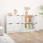 vidaXL Buffets 2 Pièces blanc 60x30x70 cm Bois d'ingénierie