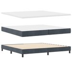 Lit à ressorts vidaXL avec matelas Gris foncé 200x200 cm Velours