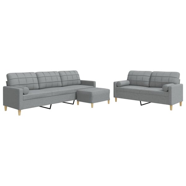 vidaXL Ensemble de canapés 3 Pièces repose-pied et coussins décoratifs