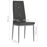 vidaXL Chaises à manger lot de 2 gris similicuir