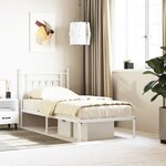 vidaXL Cadre de lit métal sans matelas avec tête de lit blanc 90x190cm