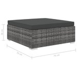 vidaXL Salon de jardin 4 Pièces avec coussins Résine tressée Gris
