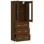 vidaXL Buffet haut Chêne marron 69 5x34x180 cm Bois d'ingénierie