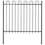 vidaXL Clôture de jardin avec dessus en cerceau Acier 1 7 m Noir