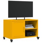 vidaXL Meuble TV jaune moutarde 68x39x43 5 cm acier laminé à froid