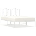 vidaXL Cadre de lit métal sans matelas et tête de lit blanc 120x200 cm