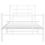 vidaXL Cadre de lit métal sans matelas avec pied de lit blanc 90x200cm