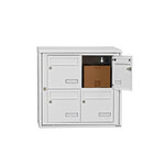 Bloc collectif Leabox  2x2  grade 3  simple face  extérieur  fixation murale  blanc neige  ral 9016 finition brillante