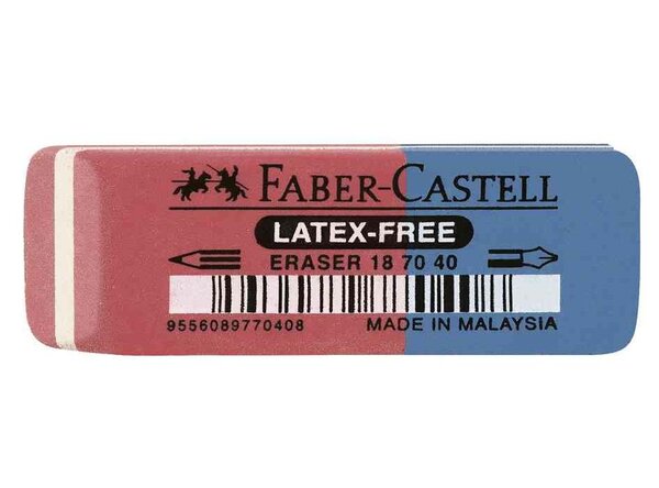 Gomme en caoutchouc-combiné rouge/bleu FABER-CASTELL