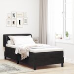 Lit à sommier à ressorts avec matelas vidaXL Noir 90x200 cm Velours
