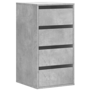 vidaXL Commode d'angle gris béton 40x41x76 cm bois d'ingénierie