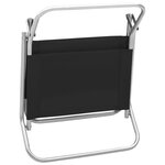 vidaXL Chaises de plage pliables lot de 2 Noir Tissu