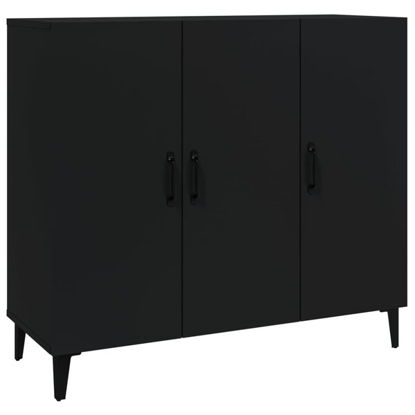 vidaXL Buffet noir 90x34x80 cm bois d'ingénierie
