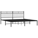 vidaXL Cadre de lit métal sans matelas et tête de lit noir 180x200 cm