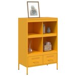 vidaXL Buffet haut jaune moutarde 68x39x101 5 cm acier laminé à froid