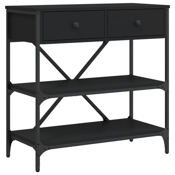 vidaXL Table console noir 75x34 5x75 cm bois d'ingénierie