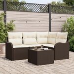 vidaXL Ensemble de canapé de jardin 4 pièces avec coussins gris en poly rotin