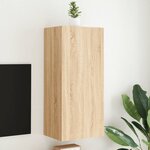 vidaXL Meuble TV mural chêne sonoma 40 5x30x90 cm bois d'ingénierie