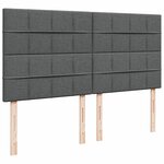 vidaXL Sommier à lattes de lit avec matelas Gris foncé 180x200cm Tissu