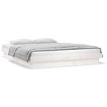 vidaXL Cadre de lit à LED blanc 180x200 cm Super King bois massif