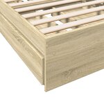 vidaXL Cadre de lit et tiroirs chêne sonoma 90x190cm bois d'ingénierie
