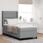 vidaXL Lit à Ressorts avec Matelas & Lumière LED Gris Clair 90x200 cm Tissu
