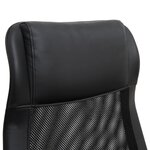 Fauteuil de bureau en toile chaise ergonomique siège pivotant réglable mécanisme basculant respirant avec appui-tête support lombaire pour bureau charge 140 kg noir 12_0001372