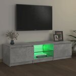 vidaXL Meuble TV avec lumières LED gris béton 140x40x35 5 cm