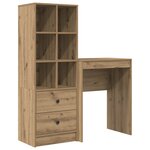 vidaXL Bureau avec rangement chêne en bois d'ingénierie