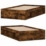 vidaXL Cadre de lit chêne fumé 100x200 cm