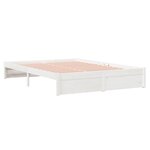 vidaXL Cadre de lit Blanc Bois massif 150x200 cm Très grand