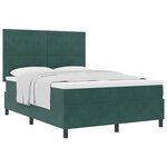 lit à ressorts vidaXL avec matelas vert foncé 140x200 cm en velours